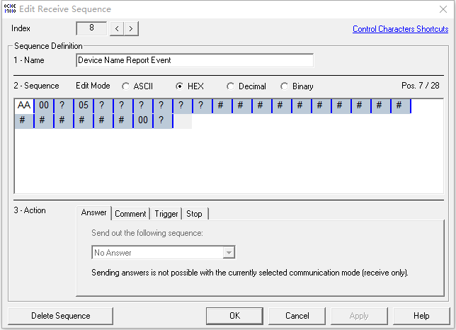 Sequence variable data